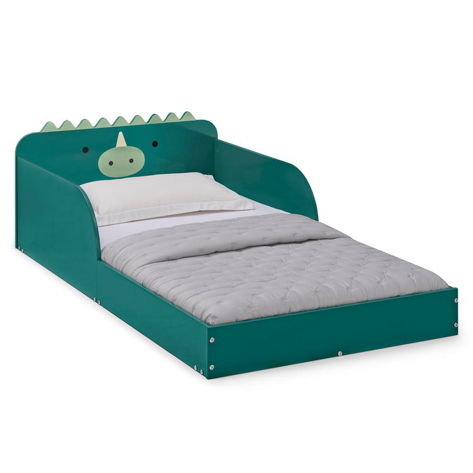 DCB: Dino (1616) 6-Dino Wood Floor Toddler Bed with Reusable Stickers