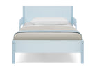 Light Blue Herringbone (1725) 9-Cora Wood Twin Bed with Removable Guardrails