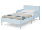 Light Blue Herringbone (1725) 13-Cora Wood Twin Bed with Removable Guardrails