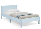 Light Blue Herringbone (1725) 8-Cora Wood Twin Bed with Removable Guardrails