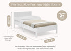 White Oxford Stripes (1726) 17-Cora Wood Twin Bed with Removable Guardrails