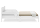 White Oxford Stripes (1726) 23-Cora Wood Twin Bed with Removable Guardrails