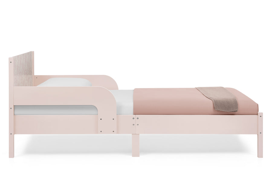 Pink Floral Toile (1727) 35-Cora Wood Twin Bed with Removable Guardrails