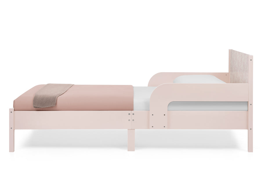 Pink Floral Toile (1727) 36-Cora Wood Twin Bed with Removable Guardrails