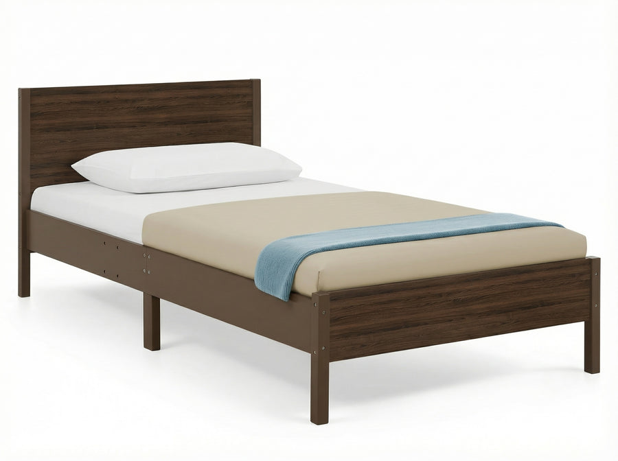 Brown (1728) 45-Cora Wood Twin Bed with Removable Guardrails