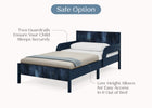 Navy (1729) 52-Cora Wood Twin Bed with Removable Guardrails