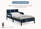 Navy (1729) 54-Cora Wood Twin Bed with Removable Guardrails