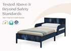 Navy (1729) 56-Cora Wood Twin Bed with Removable Guardrails