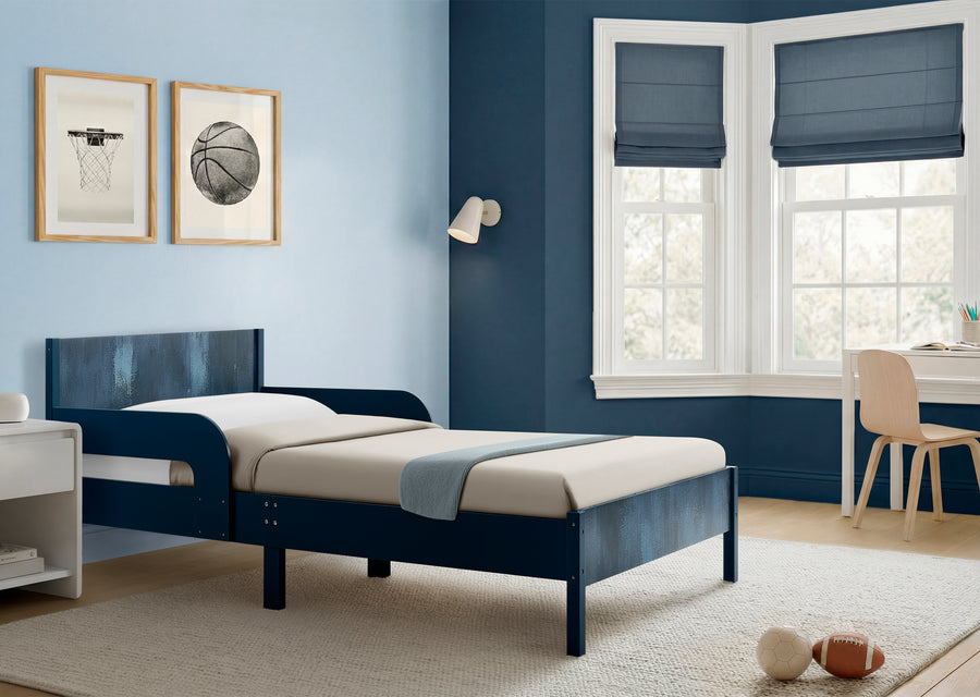 Navy (1729) 50-Cora Wood Twin Bed with Removable Guardrails