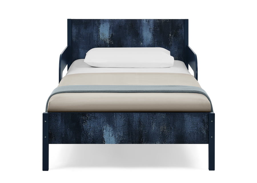 Navy (1729) 58-Cora Wood Twin Bed with Removable Guardrails