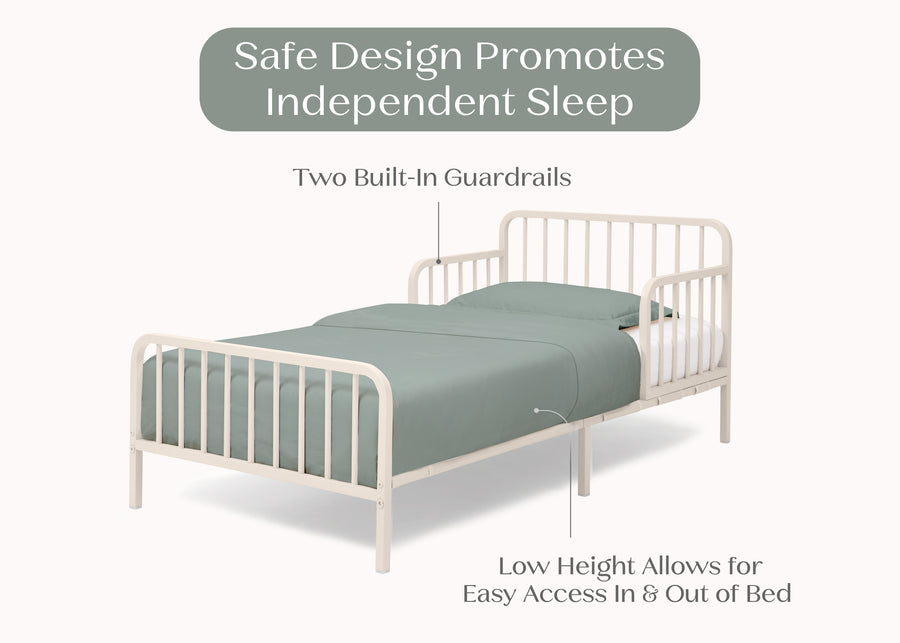 Oatmeal (1687) 4-Finley Metal Toddler Bed with Spindles