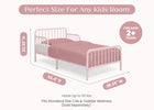 Pink (1772) 12-Finley Metal Toddler Bed with Spindles