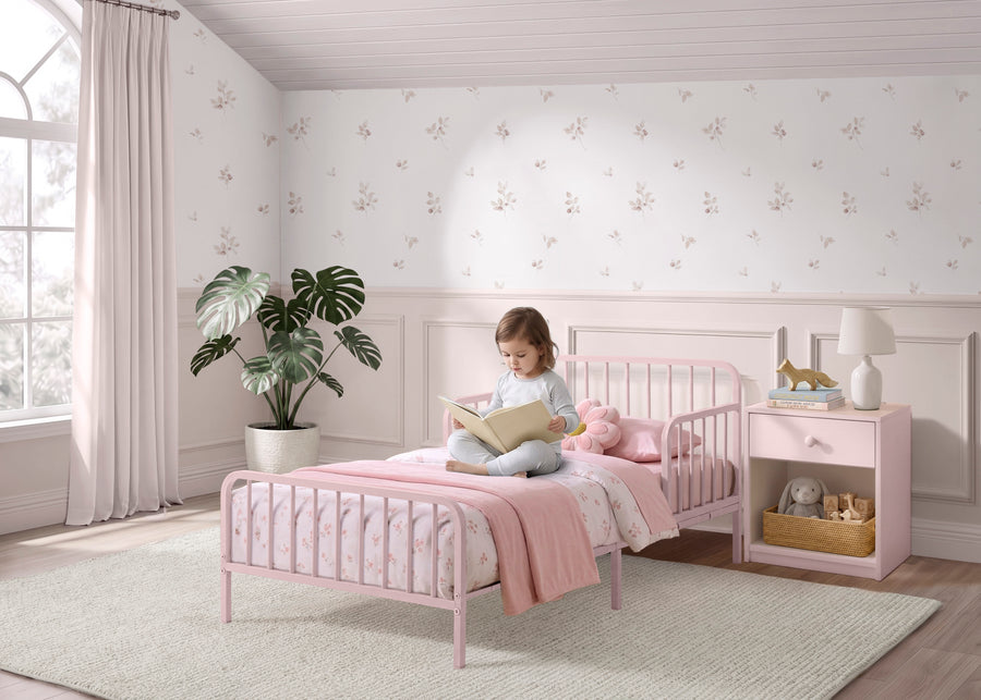 Pink (1772) 8-Finley Metal Toddler Bed with Spindles