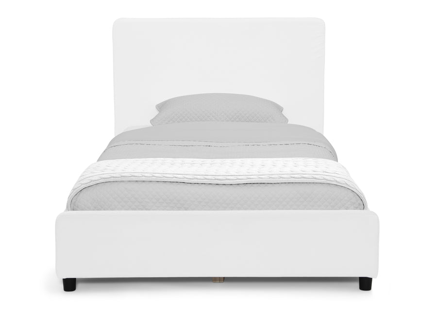 White Velvet (1600) 3-Upholstered Twin Bed with Headboard