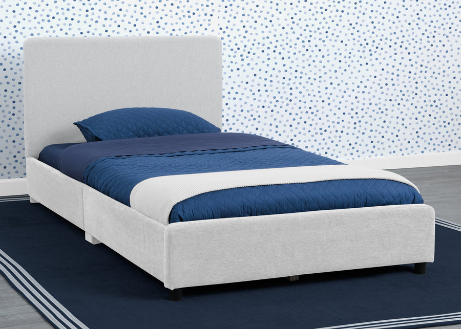 Dove Grey (1601) 10-Upholstered Twin Bed with Headboard