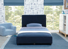 Navy Tweed (1602) 17-Upholstered Twin Bed with Headboard