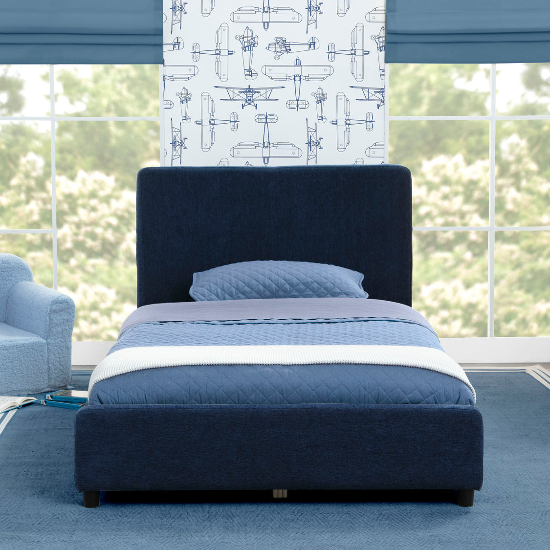 Upholstered Twin Bed with Headboard