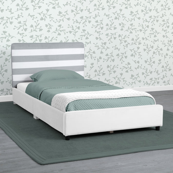 Upholstered Twin Bed with Headboard 32-Upholstered Twin Bed with Headboard