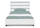 Grey with White Stripes (1603) 27-Upholstered Twin Bed with Headboard