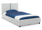 Dove Grey Stripe (1604) 36-Upholstered Twin Bed with Headboard