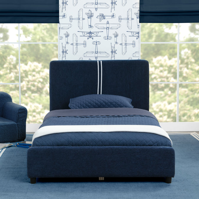 Upholstered Twin Bed with Headboard 48-Upholstered Twin Bed with Headboard