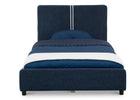 Navy Tweed Stripe (1605) 43-Upholstered Twin Bed with Headboard