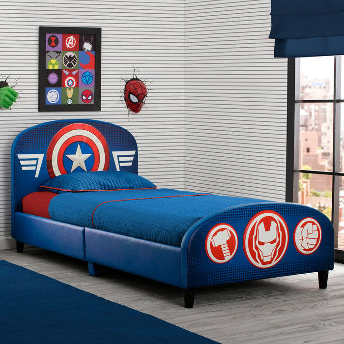 BB87065AV Avengerd Upholstered Twin Bed lifestyle 101 1-Avengers Upholstered Twin Bed