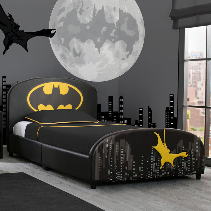 BB87151BT 1200 Batman Upholstered Twin Bed Lifestyle 101 0-Batman Upholstered Twin Bed