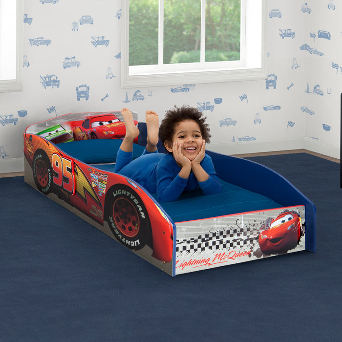 CARS FL WOOD BED REDO ROOM Recovered Right side2 1x1 2 3-Cars Wood Toddler Bed
