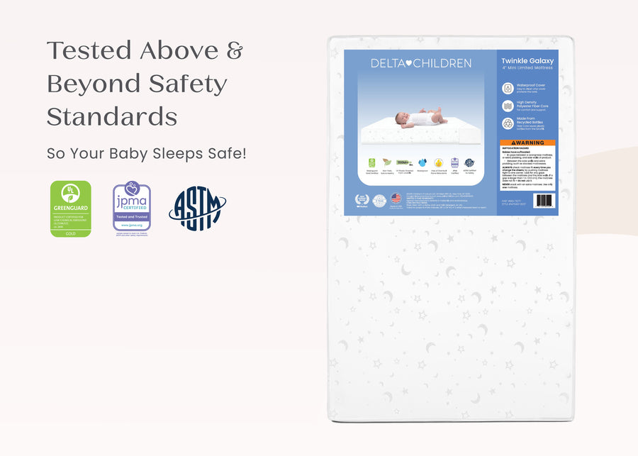 White (NO) 5-Twinkle Galaxy Limited 4-inch Mini Crib Mattress