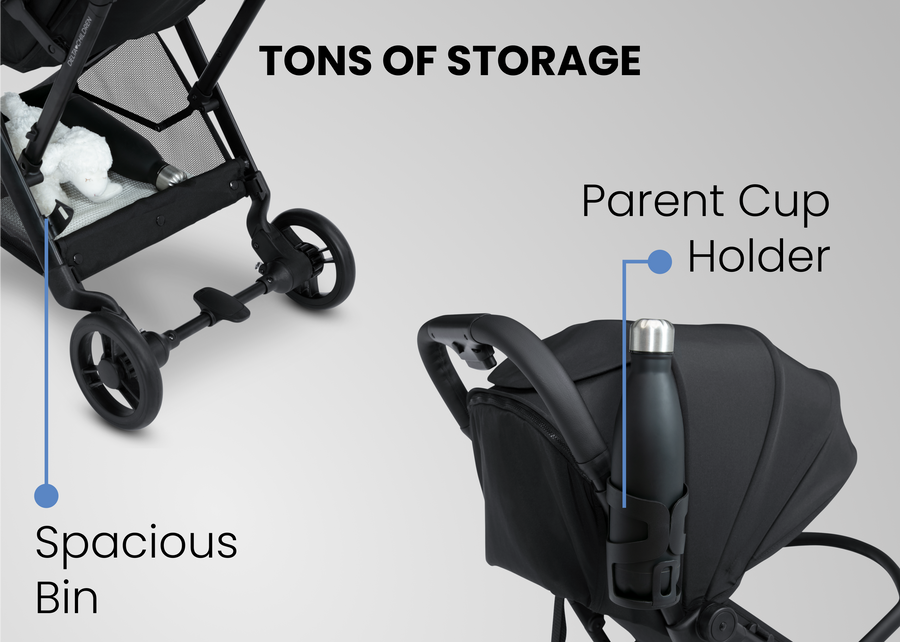 Black (001) 5-Icon Ultra Compact Everyday & Travel Stroller