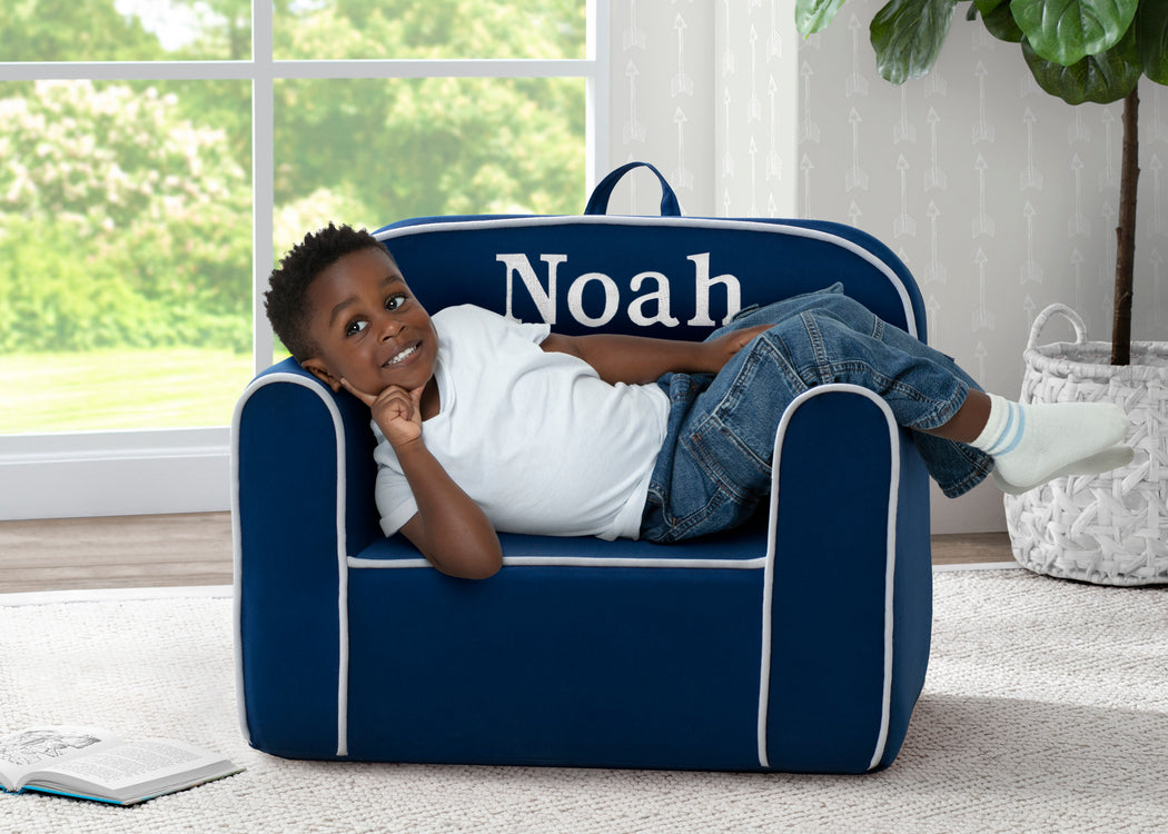 Personalized Cozee Chair for KidsBlue and White (1193)