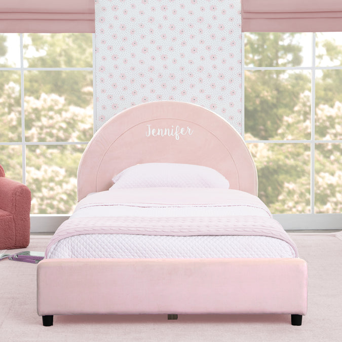 Personalized Upholstered Twin Bed with Round Headboard 6-Personalized Upholstered Twin Bed with Round Headboard