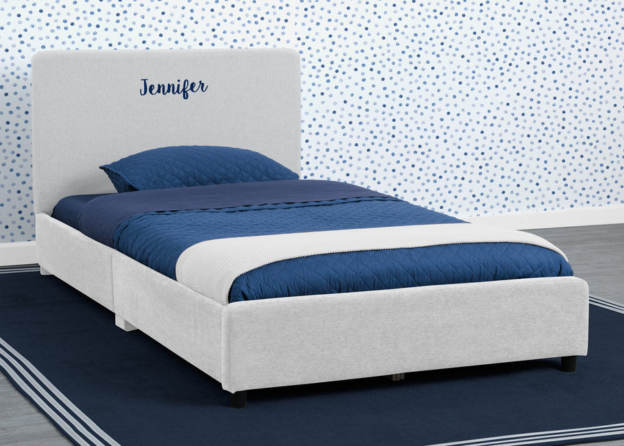 Dove Grey (1601) 9-Personalized Upholstered  Twin Bed with Headboard
