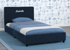 Navy Tweed (1602) 16-Personalized Upholstered  Twin Bed with Headboard