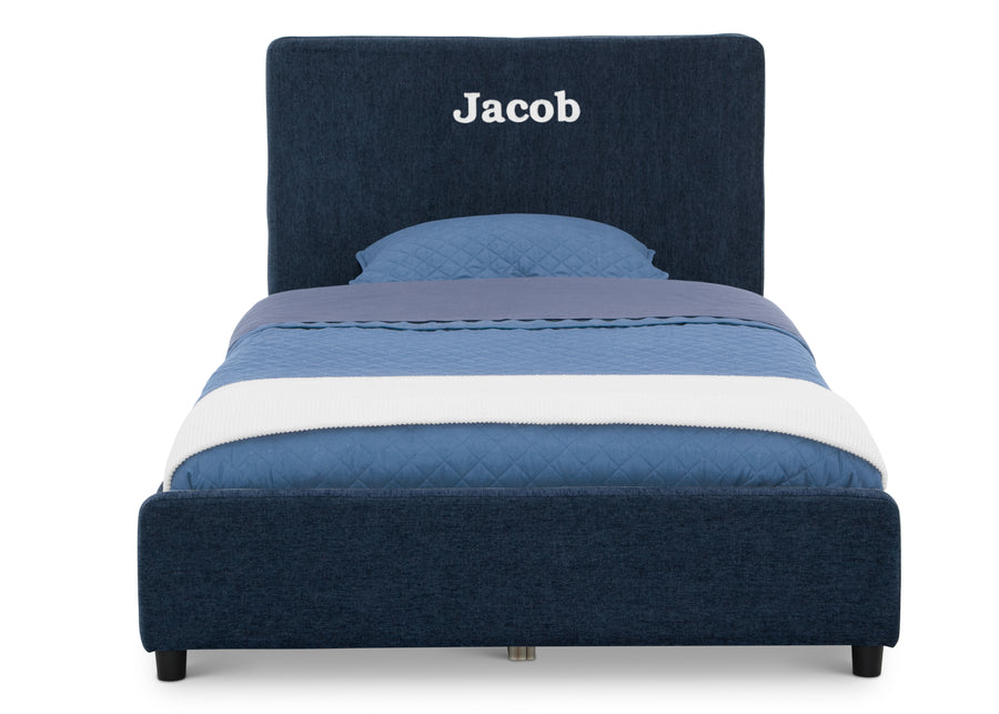 Navy Tweed (1602) 17-Personalized Upholstered  Twin Bed with Headboard