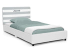 DCB: Grey with White Stripes (1603) 25-Personalized Upholstered  Twin Bed with Headboard