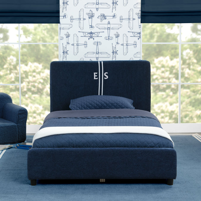 Personalized Upholstered  Twin Bed with Headboard 42-Personalized Upholstered  Twin Bed with Headboard