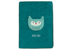 Green Owl (1250) 17-Personalized Sherpa Throw Blanket with Storage Pocket for Kids