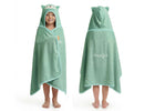 Light Teal Owl (1258) 17-Personalized Kids Hooded Bath Towel with Pockets