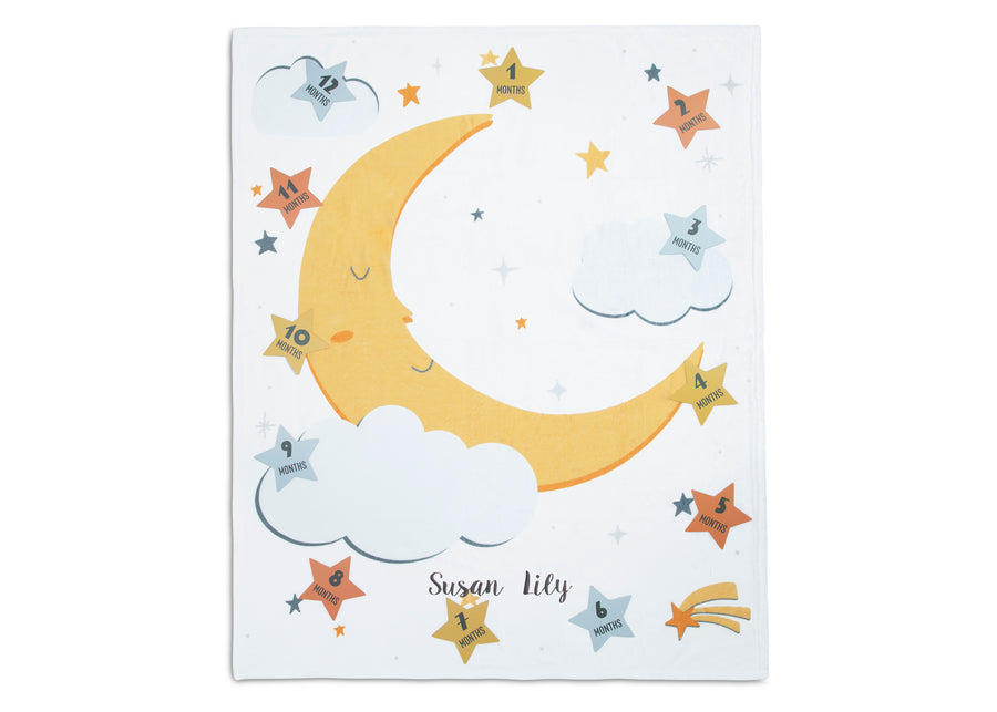Moon (1288) 6-Personalized Milestone Baby Blanket