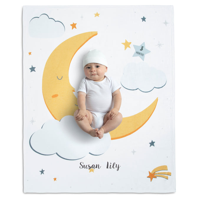 DCB: Moon (1288) 15-Personalized Milestone Baby Blanket