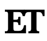 Black 'ET' letters on a white background