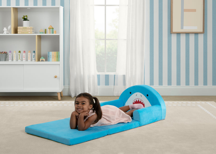 Shark (1714) 2-Cozee Shark Figural Flip-Out 2-in-1 Convertible Chair to Lounger