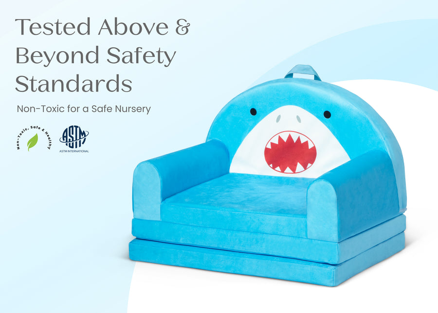 Shark (1714) 6-Cozee Shark Figural Flip-Out 2-in-1 Convertible Chair to Lounger