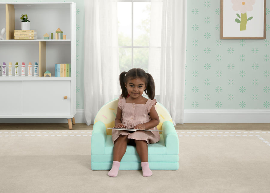 Cupcake Rainbow (1715) 1-Cupcake Rainbow Figural Flip-Out 2-in-1 Convertible Chair to Lounger