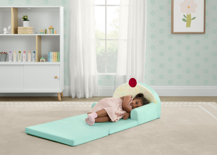 Cupcake Rainbow (1715) 2-Cupcake Rainbow Figural Flip-Out 2-in-1 Convertible Chair to Lounger