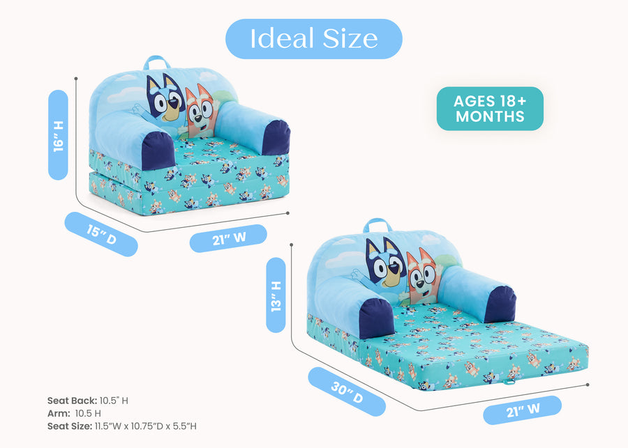 Bluey (1077) 5-Bluey Cozee Buddy Flip-Out Chair