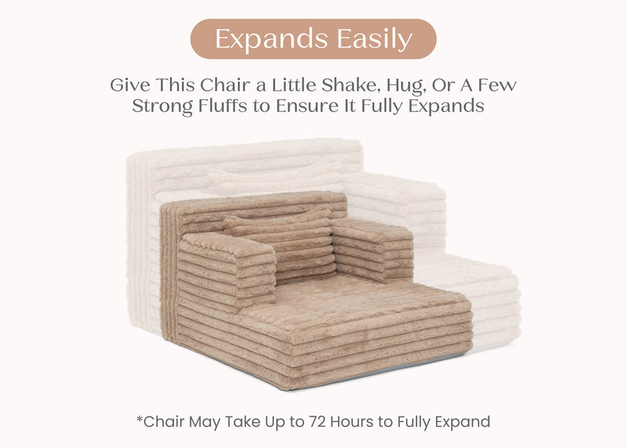 Light Tan Corduroy (1688) 18-Cozee Chaise Bedtime Lounger Chair