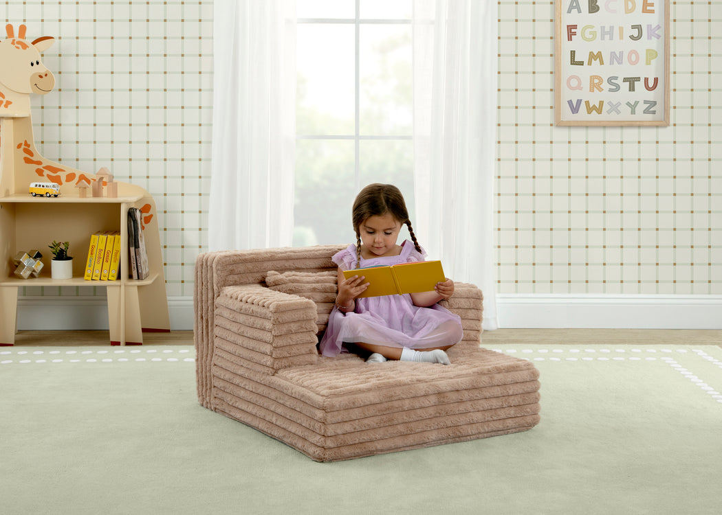 Cozee Chaise Bedtime Lounger ChairLight Tan Corduroy (1688)